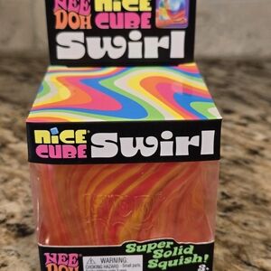 Needoh Nice Cube Swirl - BNIB - Squishy - Orange Swirl